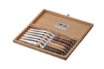 Coffret 6 couteaux Laguiole Prestige Bois assortis Groupe 2 finition Brillant