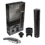 Coffret cadeaux PopnPreserve avec un tire-bouchon sommelier noir et une pompe