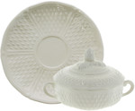 Coffret de 2 Tasses & Soucoupes Bouillon PONT AUX CHOUX BLANC