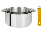 Coffret de 3 casseroles 16 a 20 cm avec 1 poignee Jaune MUTINE AMOVIBLE