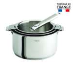 Coffret de 3 casseroles Inox 16 a 20 cm Casteline amovible avec 1 Poignee Zenith