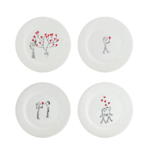 Coffret de 4 Assiettes Canapes Assorties LES AMOUREUX