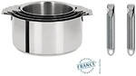 Coffret de 4 Casseroles 14 a 20 cm avec 2 Poignee Zenith Inox MUTINE AMOVIBLE