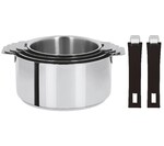 Coffret de 4 casseroles 14 a 20 cm avec 2 poignees Noire MUTINE AMOVIBLE