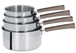 Coffret de 4 Casseroles 14 a 20 cm Poignee Taupe Inox Mutine Fixe