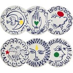 Coffret de 6 assiettes de table plates assorties L'Archipel Sentimental par Jean
