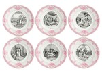 Coffret de 6 Assiettes Dessert Assorties MARIAGE ROSE