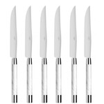 Coffret de 6 couteaux a steak Conty blanc