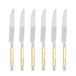 Coffret de 6 couteaux a steak CONTY NACRE NATUREL