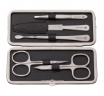 Coffret manucure en cuir 5 pieces - Noir