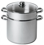 Couscoussier induction 26 cm inox avec couvercle en verre