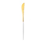 Couteau de decoupe pour viande Goa en acier inoxydable brosse Gold & manche blan
