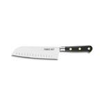 Couteau Oriental Santoku alveole Forge Pro 18 cm manche noir rivets laiton