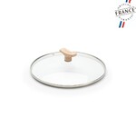 Couvercle en verre bouton bois o 24 cm pour Collection acier mineral B Bois
