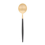 Set de 6 cuilleres a cafe/the Goa en acier inoxydable brosse Gold & manche noir