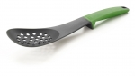 Cuillere ajouree vert fonce avec reposoir de proprete