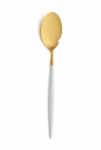 Set de 6 cuilleres gourmet Goa en acier inoxydable brosse Gold & manche blanc