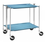 Desserte de cuisine Textable chrome 2 plateaux bleu Azur