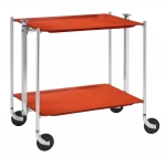 Desserte de cuisine Textable chrome 2 plateaux orange Terracotta