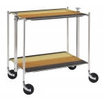 Desserte de cuisine Textable chrome 2 plateaux raye Pronto Jaune