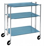 Desserte de cuisine Textable chrome 3 plateaux bleu Azur