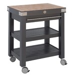 Desserte double etages 70 x 50 x 90cm avec billot de 8cm en bois non reversible