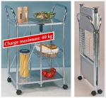 Desserte 'Sunny' argent en acier laque - 60x44x90 cm