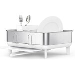Egouttoir a vaisselle compact a cadre acier et blanc