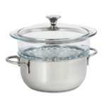 Ensemble faitout 20 cm master fixe av couv verre + ecvv20 sans couv