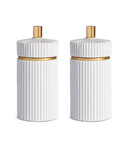 Ensemble Moulin a poivre et a sel L'Objet Porcelaine biscuit blanc 12 cm