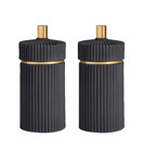 Ensemble Moulin a poivre et a sel L'Objet Porcelaine biscuit noir 12 cm