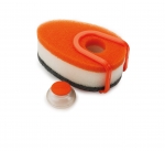 Eponge grattante orange avec reservoir & support