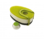 Eponge grattante verte avec reservoir & support
