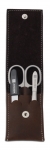 Etui manucure en cuir 3 pieces - Brun