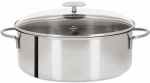 Faitout ovale 30 cm inox Mutine induction anses fixes avec grille & couvercle en