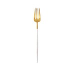 Set de 6 fourchettes a dessert Goa en acier inoxydable brosse Gold & manche blan
