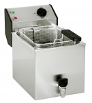 Friteuse professionnelle a zone froide 8 litres inox avec robinet de vidange