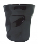 Gobelet porte ustensiles 'Froisse' en ceramique o 14  cm H 15  cm noir