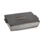 Grand plat a four en ceramique - platinium mat