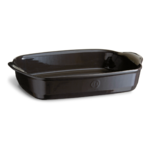 Grand plat rectangulaire Ultime en ceramique 42,5x28 cm Gris Fusain