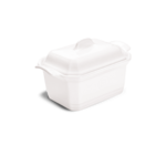 Grande terrine en ceramique 1.2 litre avec presse 24 x 15 cm Blanc Farineu pour