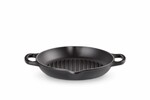Gril Rond Profond SIGNATURE en fonte emaillee 25 cm Noir Mat