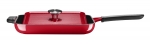 Grill et presse panini en fonte rouge, 25 x 25cm