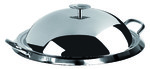 Grill Plancha Inox 34 cm avec Couvercle Inox Bombe