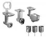 Kit de 3 accessoires hachoir, tamis et 3 cylindres pour robot Artisan