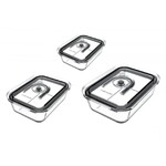 Kit de 3 boites de conservation sous vide en verre