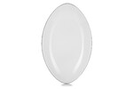 Set de 4 equinoxe assiette ovale 35cm blanc cumulus