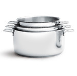 Lot de 3 casseroles-faitouts Twisty en inox O 16-18-20 cm