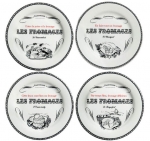 Coffret de 4 Assiettes Petit Modele Assorties Les Fromages