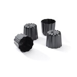 Lot de 4 moules a Canneles Bordelais en acier antiadhesif o 5,5 cm